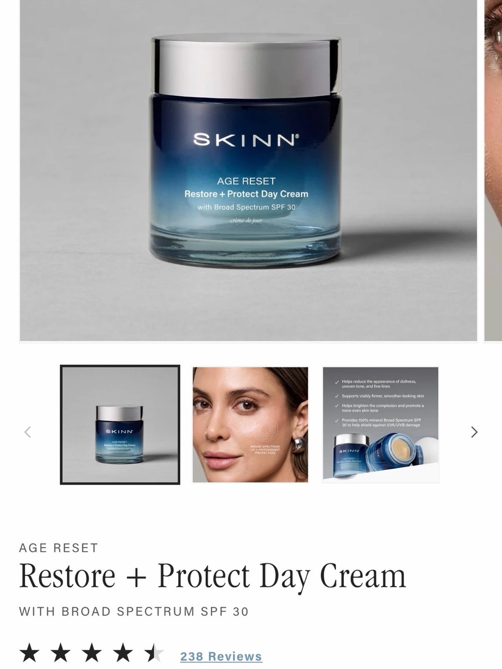 SKINN Age Reset Restore + Protect Day Cream SPF 30